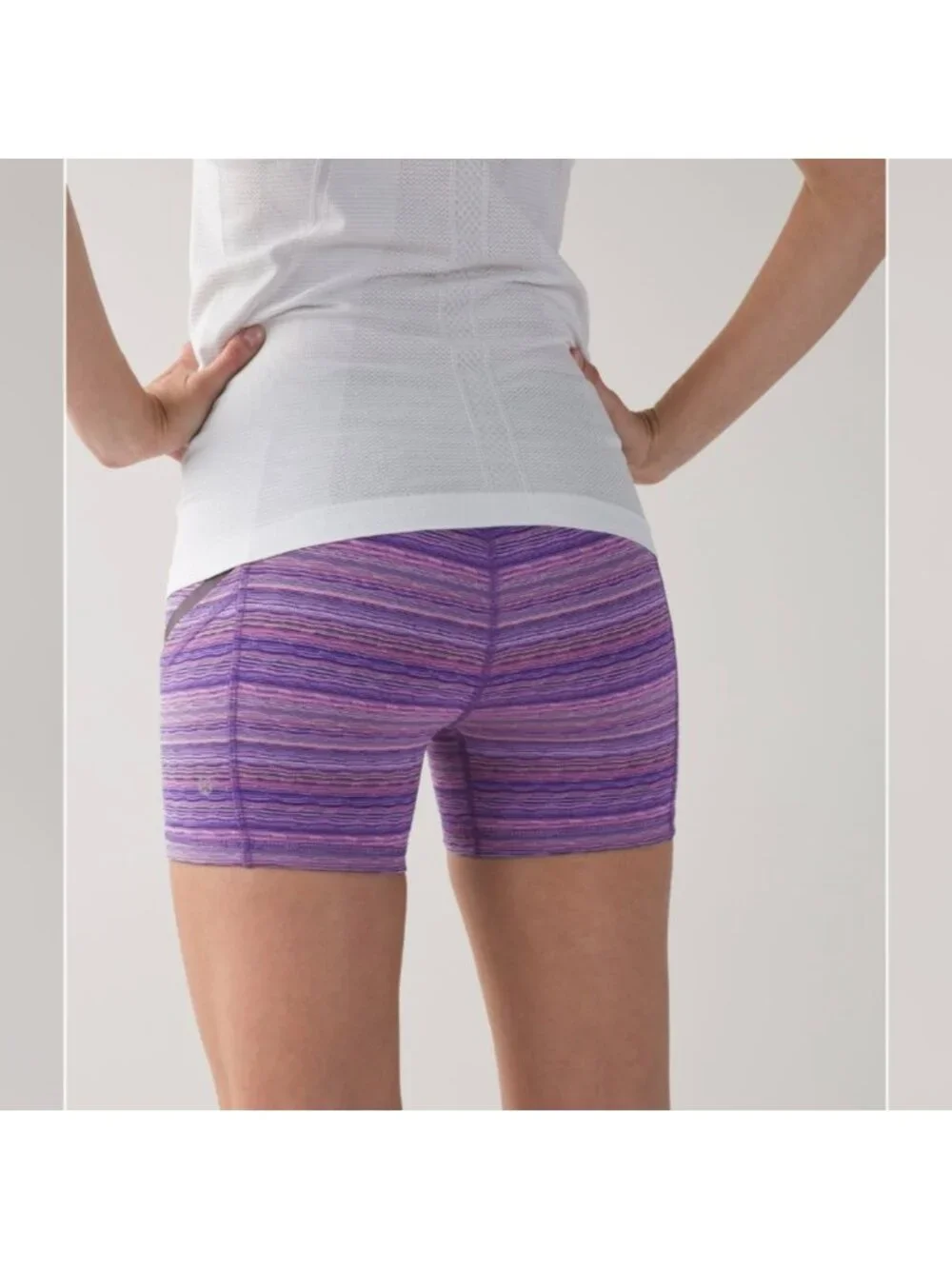 Lululemon What The Sport Short Space Dye Twist Iris Flower Pink Shell